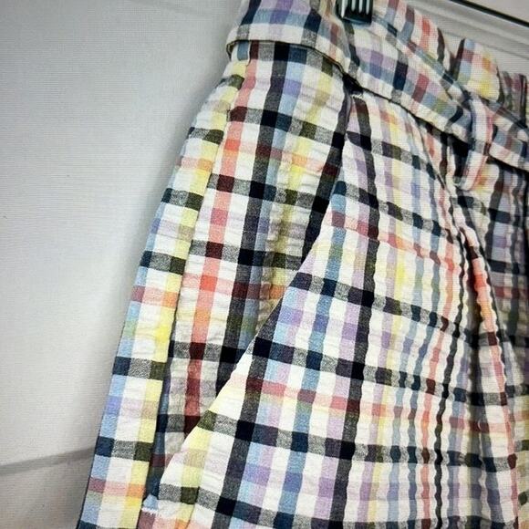 NWT LOFT High Waist Paper Bag Shorts in Plaid Women’s size Medium - Picture 7 of 10